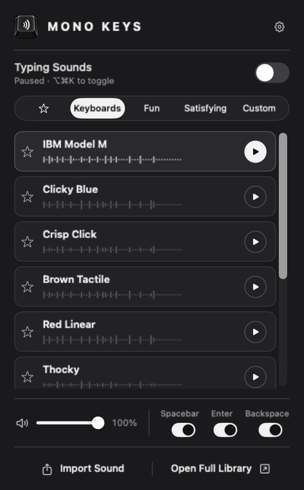 Menu bar